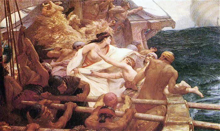 Jason med det gyldne skinn, Medea og argonautene. Av Herbert James Draper - Wikimedia Commons. 