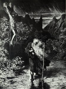 Slik forestilte Gustave Doré seg at den evige jøde så ut. Kilde: Wikimedia Commons.